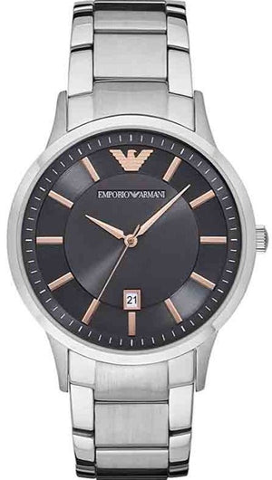Emporio Armani Renato Quartz Black Dial Silver Steel Strap Watch For Men - AR11179 Authentic Buy Shop Now