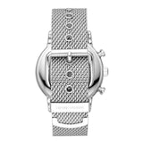 Emporio Armani Luigi Chronograph Quartz Black Dial Silver Mesh Bracelet Watch For Men - AR11429 Authentic Buy Shop Now