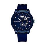 Tommy Hilfiger Denim Quartz Blue Dial Blue Rubber Strap Watch for Men - 1791482 Authentic Buy Shop Now