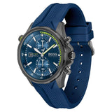 Hugo Boss Globetrotter Blue Dial Blue Silicone Strap Watch for Men - 1513821 Authentic Buy Shop Now