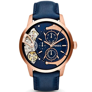 Fossil Townsman Twist Skeleton Blue Dial Blue Leather Strap Watch for Men - ME1138 Authentic Buy Shop Now