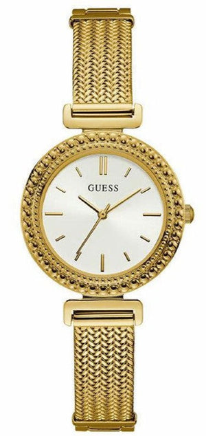 Guess Quartz White Dial Gold Steel Strap Watch For Women - W1152L2 Authentic Buy Shop Now