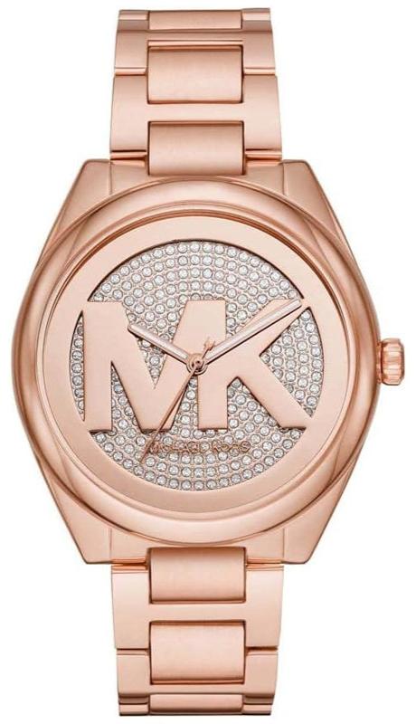 Michael Kors Janelle Quartz Crystals Rose Gold Dial Rose Gold Steel Strap Watch For Women - MK7312 Authentic Buy Shop Now