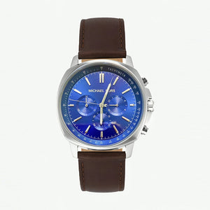 Michael Kors Sullivan Quartz Blue Dial Brown Leather Strap Watch For Men - MK8996 Authentic Buy Shop Now