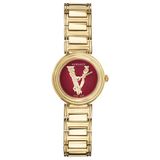 Versace Virtus Mini Quartz Red Dial Gold Steel Strap Watch For Women - VET300321 Authentic Buy Shop Now
