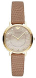 Emporio Armani Kappa Quartz Mother of Pearl Taupe Dial Brown Leather Strap Watch For Men - AR11151 Authentic Buy Shop Now