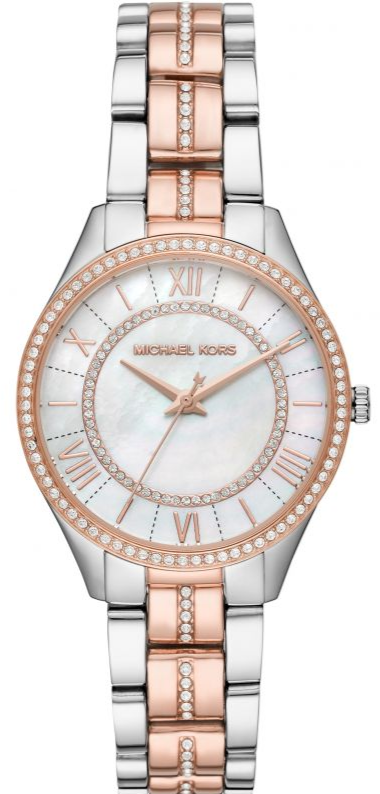 Michael Kors Lauryn Mother of Pearl Dial Two Tone Steel Strap Watch For Women - MK3979 Authentic Buy Shop Now