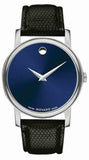 Movado Museum Blue Dial Black Leather Strap Watch For Women - 2100010 Authentic Buy Shop Now