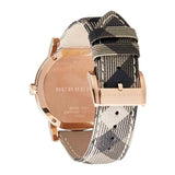 Burberry The City Gold Dial Haymarket Brown Leather Strap Watch for Women - BU9219 Authentic Buy Shop Now