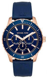 Michael Kors Cunningham Multifunction Blue Dial Blue Rubber Strap Watch For Men - MK7163 Authentic Buy Shop Now