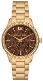 Michael Kors Layton Chronograph Brown Dial Gold Steel Strap Watch For Women - MK7296 Authentic Buy Shop Now
