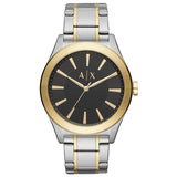 Armani Exchange Nico Analog Black Dial Two Tone Steel Strap Watch For Men - AX2336 Authentic Buy Shop Now