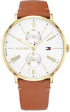 Tommy Hilfiger Jenna Quartz White Dial Brown Leather Strap Watch for Women - 1782073 Authentic Buy Shop Now