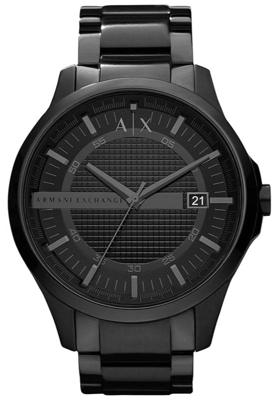 Armani Exchange Hampton Chronograph Black Dial Black Steel Strap Watch For Men - AX2104 Authentic Buy Shop Now