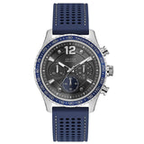Guess Fleet Chronograph Black Dial Blue Rubber Strap Watch for Men - W0971G2 Authentic Buy Shop Now