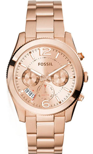 Fossil Boyfriend Multifunction Rose Gold Dial Rose Gold Steel Strap Watch for Women - ES3885 Authentic Buy Shop Now