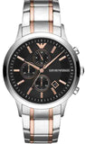 Emporio Armani Renato Chronograph Black Dial Two Tone Steel Strap Watch For Men - AR11165 Authentic Buy Shop Now