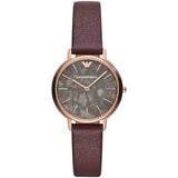 Emporio Armani Quartz Grey Dial Brown Leather Strap Watch For Women - AR11172 Authentic Buy Shop Now