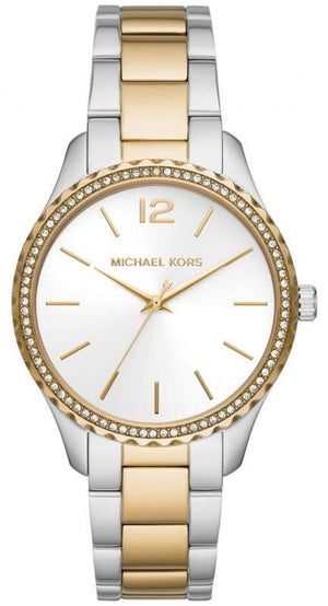 Michael Kors Layton Quartz Silver Dial Two Tone Steel Strap Watch For Women - MK6899 Authentic Buy Shop Now