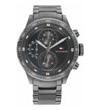 Tommy Hilfiger Trent Chronograph Grey Dial Grey Steel Strap Watch For Men - 1791806 Authentic Buy Shop Now