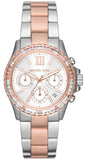 Michael Kors Everest Chronograph White Dial Two Tone Steel Strap Watch For Women - MK7214 Authentic Buy Shop Now
