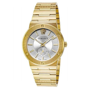 Versace Greca Silver Dial Gold Steel Strap Watch for Men - VEVI00520 Authentic Buy Shop Now