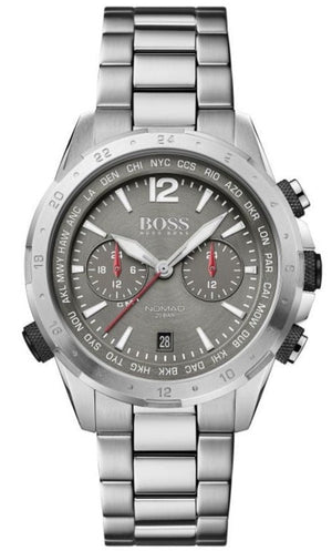 Hugo Boss Nomad Grey Dial Silver Steel Strap Watch for Men - 1513774 Authentic Buy Shop Now