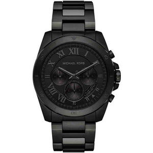 Michael Kors Brecken Chronograph Black Dial Black Steel Strap Watch For Men - MK8482 Authentic Buy Shop Now