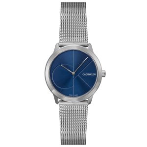Calvin Klein Minimal Blue Dial Silver Mesh Bracelet Watch for Men - K3M2112N Authentic Buy Shop Now