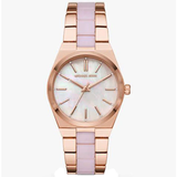 Michael Kors Channing Quartz Mother of Pearl Pink Dial Two Tone Steel Strap Watch For Women - MK6652 Authentic Buy Shop Now