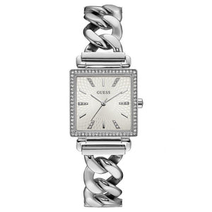 Guess Vanity Diamonds White Dial Silver Steel Strap Watch for Women - W1030L1 Authentic Buy Shop Now