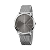 Calvin Klein Minimal Black Dial Silver Mesh Bracelet Watch for Men - K3M21123 Authentic Buy Shop Now