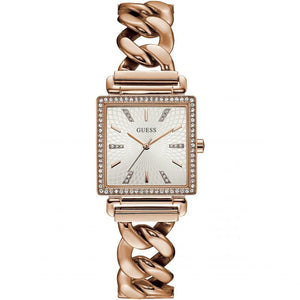 Guess Vanity Diamonds Silver Dial Gold Steel Strap Watch for Women - W1030L4 Authentic Buy Shop Now