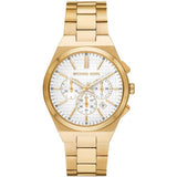 Michael Kors Lennox Chronograph White Dial Gold Steel Strap Watch For Men - MK9120 Authentic Buy Shop Now