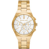 Michael Kors Lennox Chronograph White Dial Gold Steel Strap Watch For Men - MK9120 Authentic Buy Shop Now