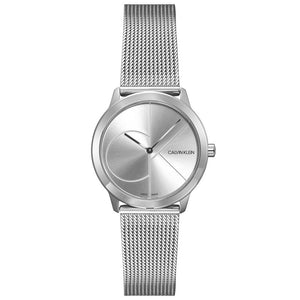 Calvin Klein Minimal Silver Dial Silver Mesh Bracelet Watch for Women - K3M2212Z Authentic Buy Shop Now