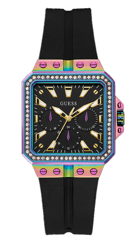 Guess Libra Black Dial Black Silicone Strap Watch For Women - GW0618L3 Authentic Buy Shop Now