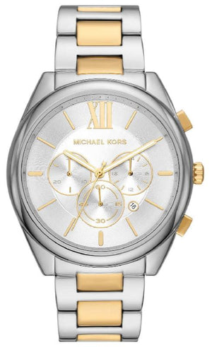 Michael Kors Janelle Chronograph Silver Dial Two Tone Steel Strap Watch For Men - MK8994 Authentic Buy Shop Now