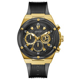 Guess Poseidon Chronograph Black Dial Black Silicone Strap Watch For Men - GW0425G1 Authentic Buy Shop Now