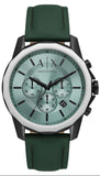 Armani Exchange Banks Chronograph Green Dial Green Leather Strap Watch For Men - AX1725 Authentic Buy Shop Now