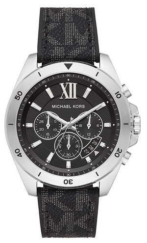 Michael Kors Brecken Chronograph Black Dial Black Leather Strap Watch For Men - MK8850 Authentic Buy Shop Now