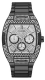 Guess Phoenix Multifunction Crystals Silver Dial Black Steel Strap Watch For Men - GW0094G3 Authentic Buy Shop Now