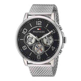 Tommy Hilfiger Chronograph Black Dial Silver Mesh Bracelet Watch for Men - 1791292 Authentic Buy Shop Now