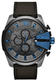 Diesel Mega Chief Chronograph Black Dial Black Nylon Strap Watch For Men - DZ4500 Authentic Buy Shop Now
