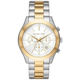 Michael Kors Slim Runway Chronograph White Dial Two Tone Steel Strap Watch For Women - MK8986 Authentic Buy Shop Now