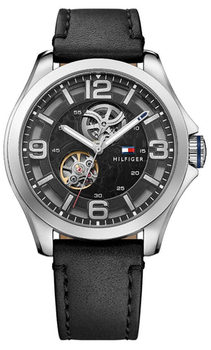 Tommy Hilfiger Bruce Analog Black Dial Black Leather Strap Watch for Men - 1791279 Authentic Buy Shop Now