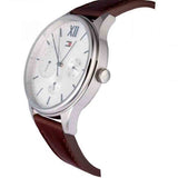 Tommy Hilfiger Damon Quartz White Dial Brown Leather Strap Watch for Men - 1791418 Authentic Buy Shop Now