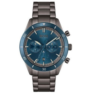 Hugo Boss Santiago Blue Dial Grey Steel Strap Watch for Men - 1513863 Authentic Buy Shop Now
