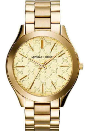 Michael Kors Slim Runway Gold Dial Gold Steel Strap Watch for Women - MK3335 Authentic Buy Shop Now