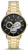 Armani Exchange Cayde Chronograph Black Dial Gold Steel Strap Watch for Men - AX2747 Authentic Buy Shop Now